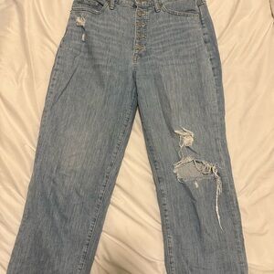 Women's Distressed Blue Jeans